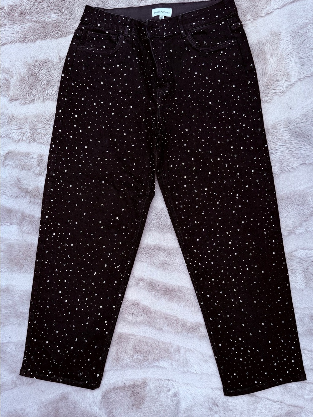 Gibson Black Jeweled Straight Leg Jeans